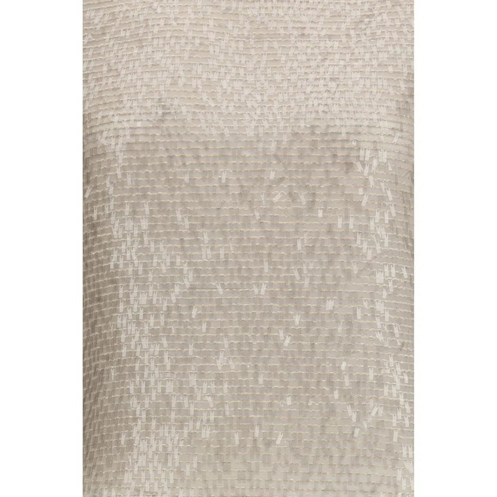 Brunello Cucinelli Beige Silk T-Shirt - S