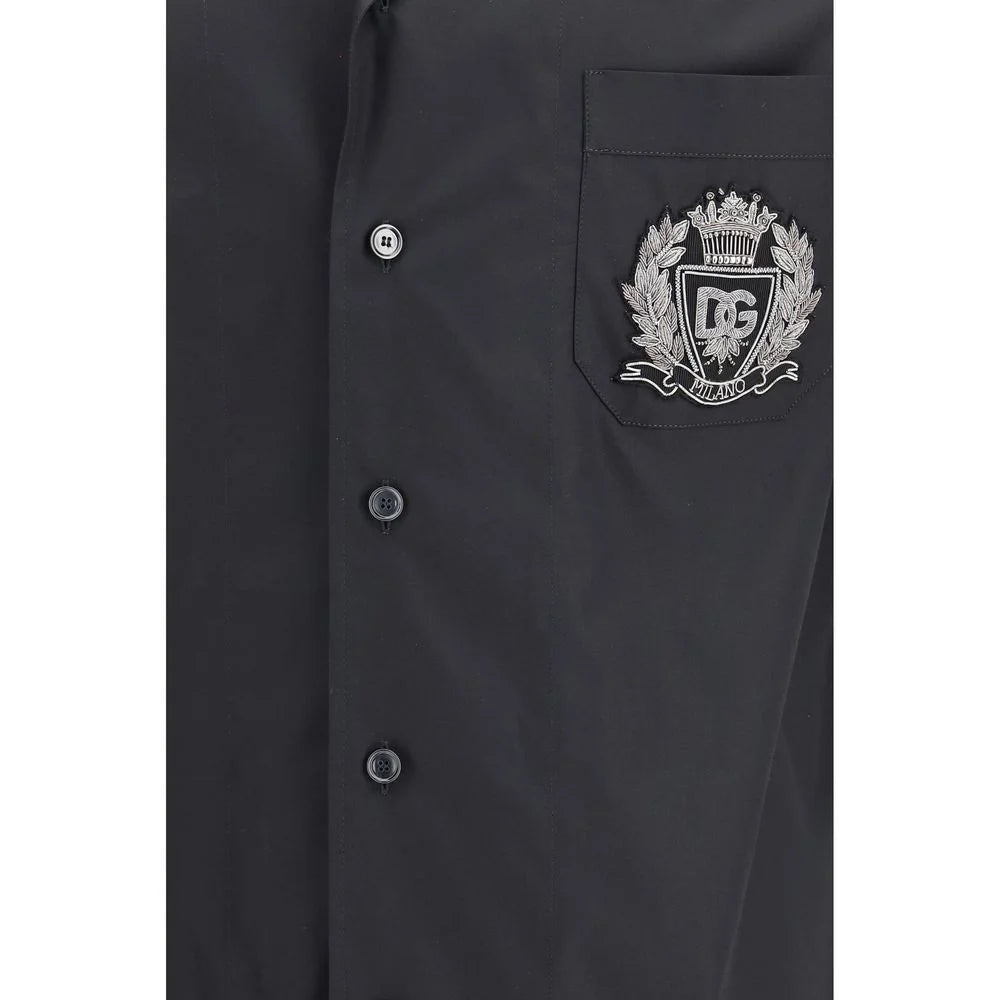 Dolce & Gabbana Black Cotton Shortsleeve Shirt