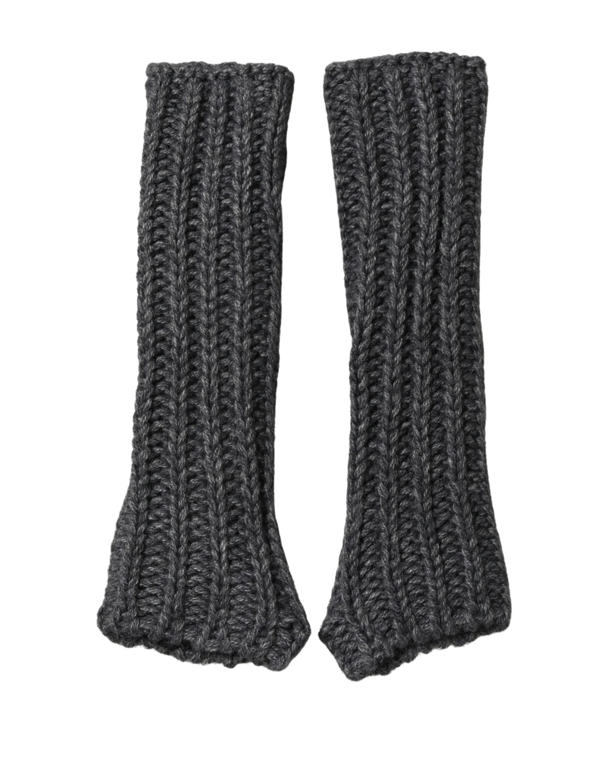 Dolce & Gabbana Gray Acrylic Knitted Fingerless Arm Warmer Gloves - 7|S