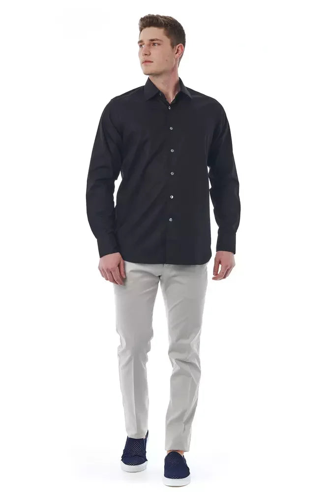 Bagutta Black Cotton Men Shirt - IT44 | XS - Shirts
