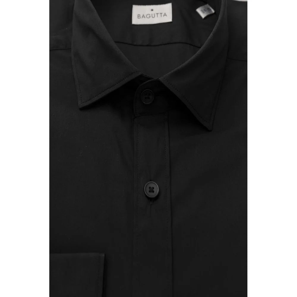 Bagutta Black Cotton Men Shirt - Shirts