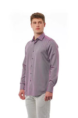 Bagutta Burgundy Cotton Men Shirt - Shirts