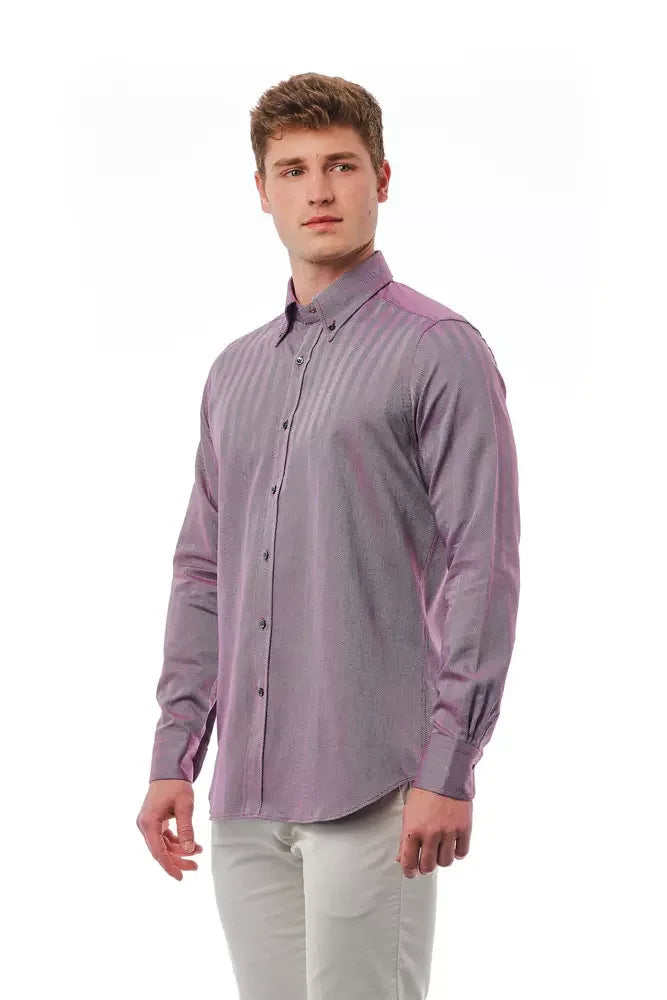 Bagutta Burgundy Cotton Men Shirt - Shirts