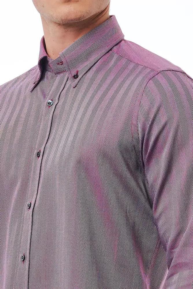 Bagutta Burgundy Cotton Men Shirt - Shirts