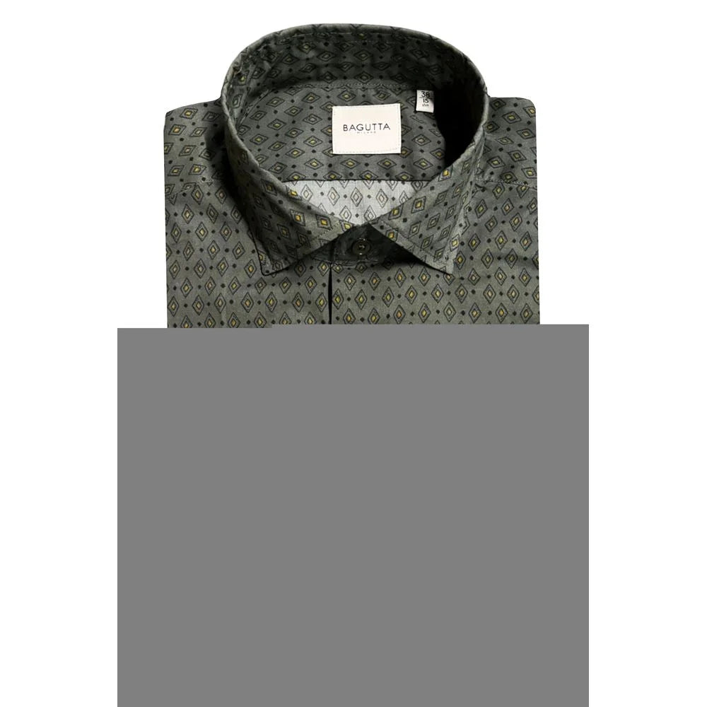 Bagutta Green Cotton Men Shirt - M