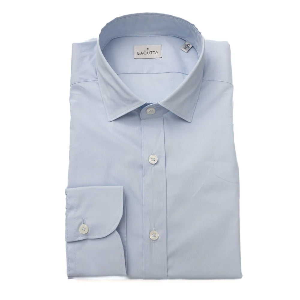 Bagutta Light Blue Cotton Men Shirt - Shirts