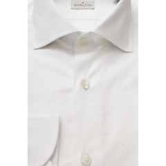 Bagutta White Cotton Men’s Shirt Slim Fit With French Collar - Shirts