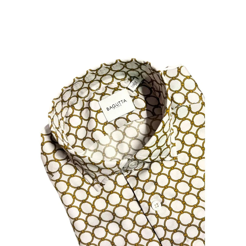 Bagutta White Viscose Men Shirt - Shirts