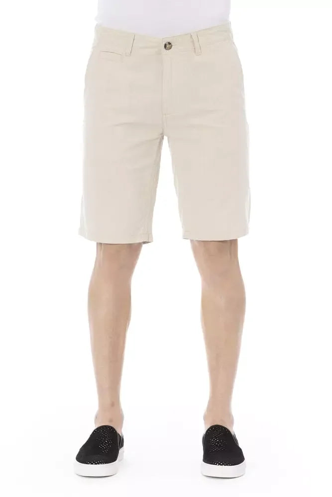 Baldinini Trend Beige Cotton Men Bermuda Short - IT48 | M - Bermudas