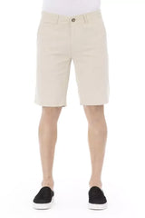 Baldinini Trend Beige Cotton Men Bermuda Short - IT48 | M - Bermudas