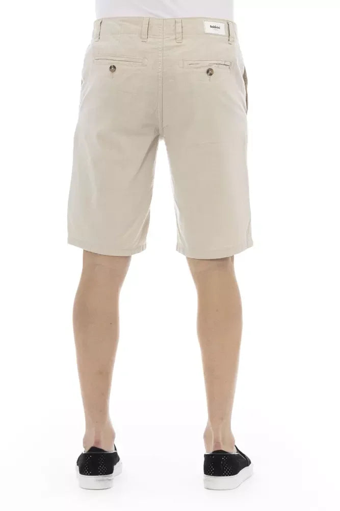 Baldinini Trend Beige Cotton Men Bermuda Short - IT48 | M - Bermudas