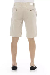 Baldinini Trend Beige Cotton Men Bermuda Short - IT48 | M - Bermudas