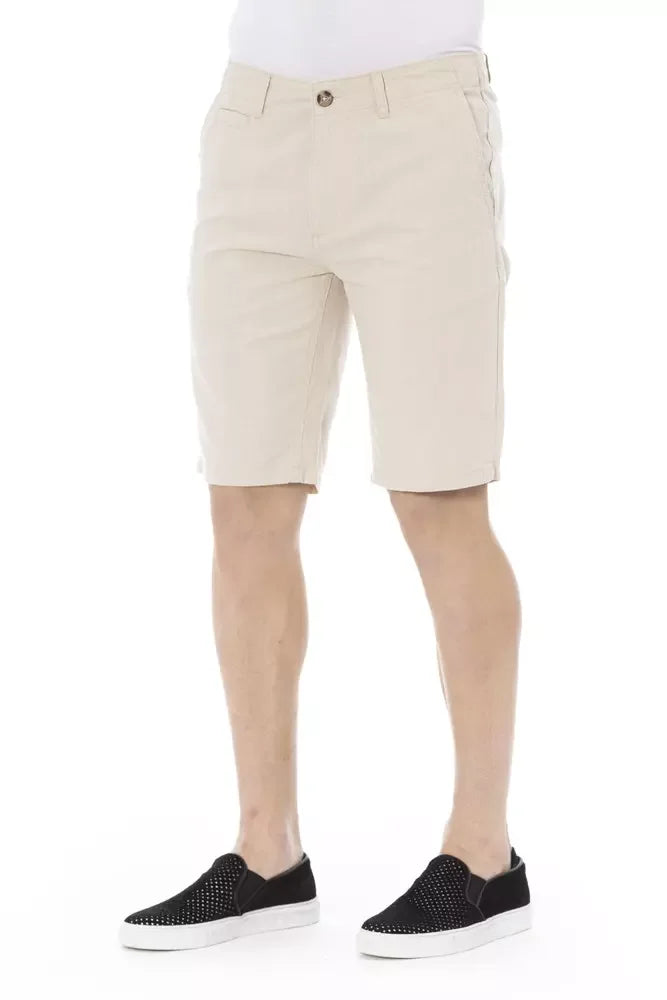 Baldinini Trend Beige Cotton Men Bermuda Short - IT48 | M - Bermudas