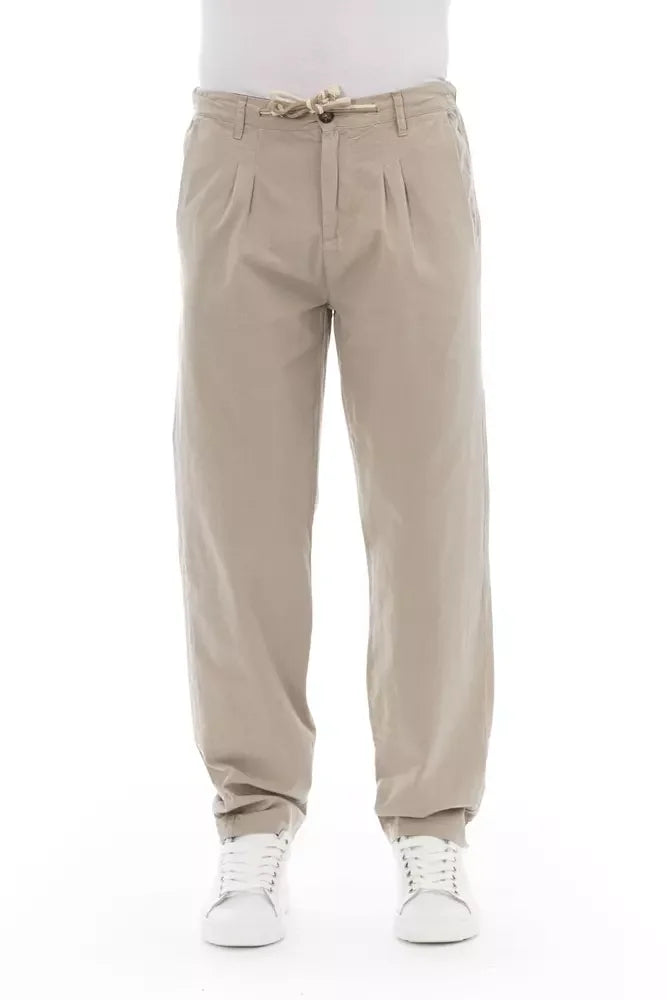 Baldinini Trend Beige Cotton Men Chino Pants - IT50 | L - Chinos
