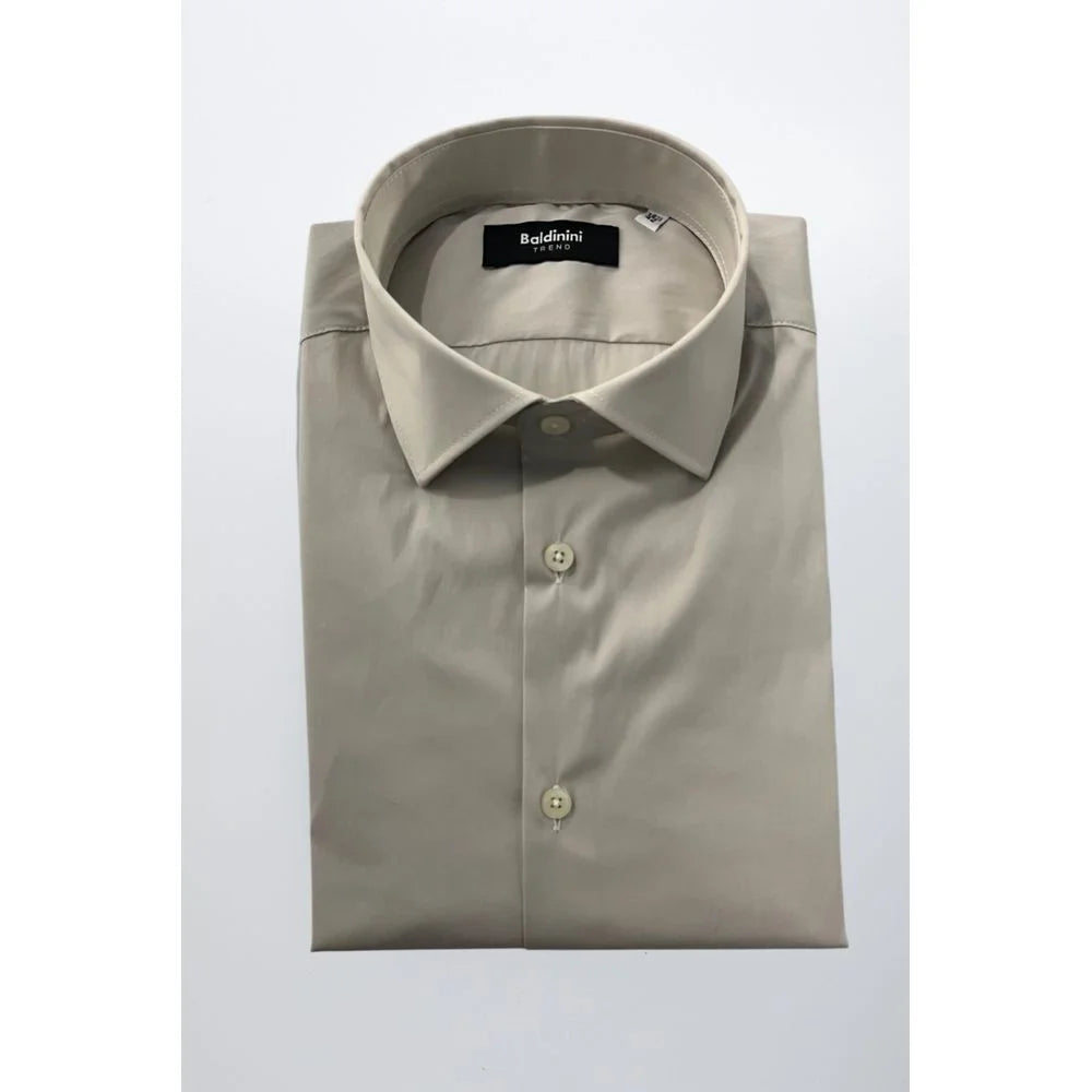 Baldinini Trend Beige Cotton Men Shirt