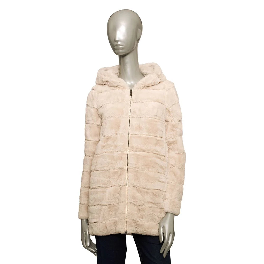 Baldinini Trend Beige Polyester Women Jacket - Puffer Jackets