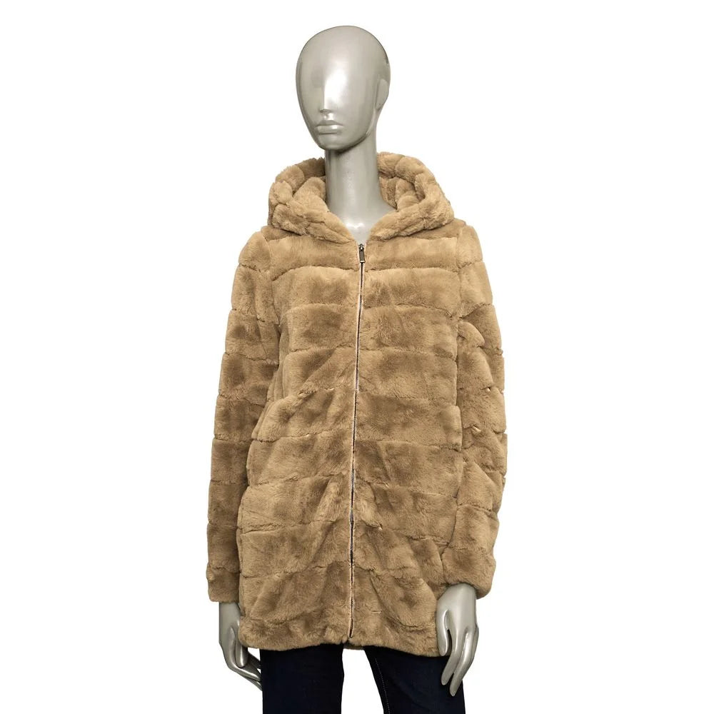 Baldinini Trend Beige Polyester Women Jacket - Puffer Jackets