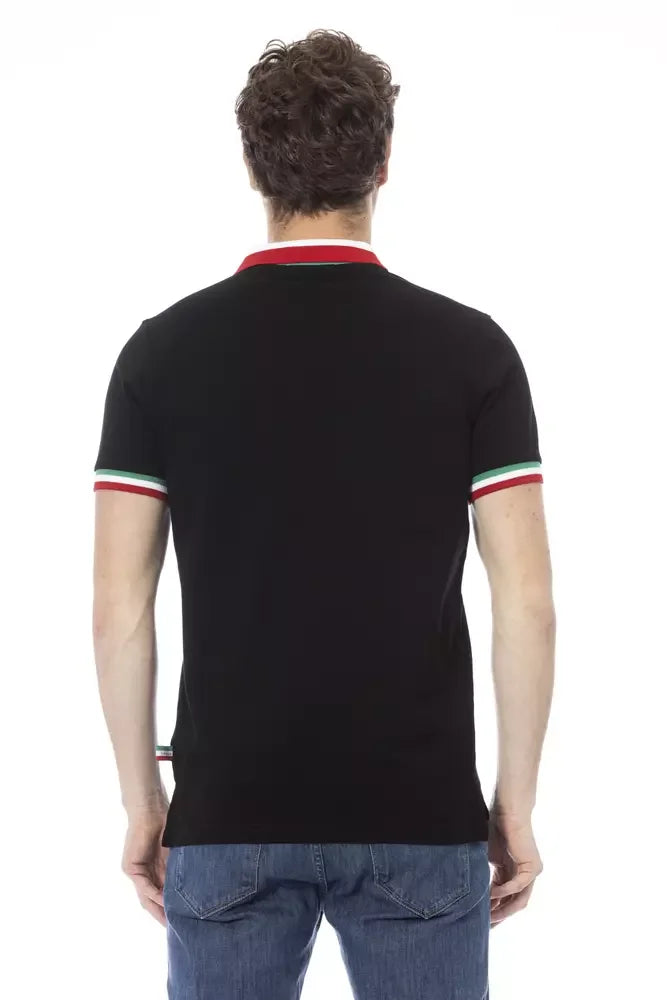 Baldinini Trend Black Cotton Men Polo Shirt - Polos