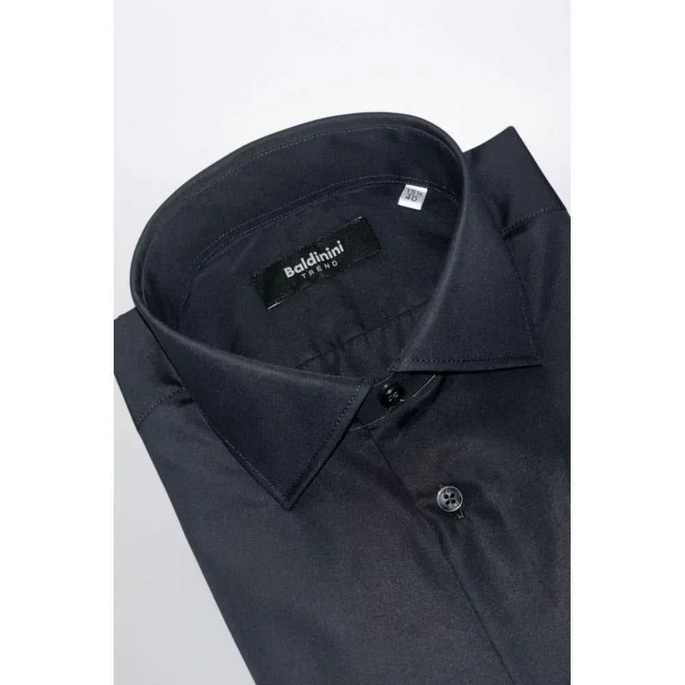 Baldinini Trend Black Cotton Men’s Shirt
