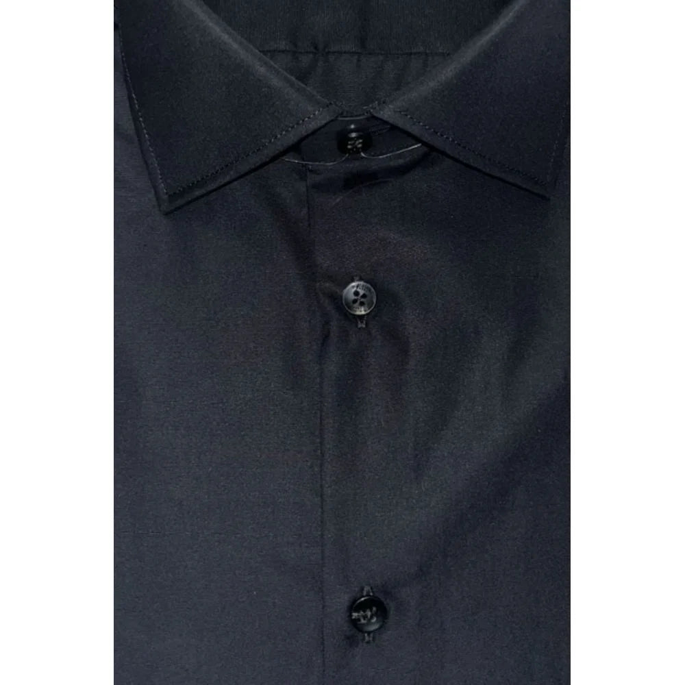 Baldinini Trend Black Cotton Men’s Shirt