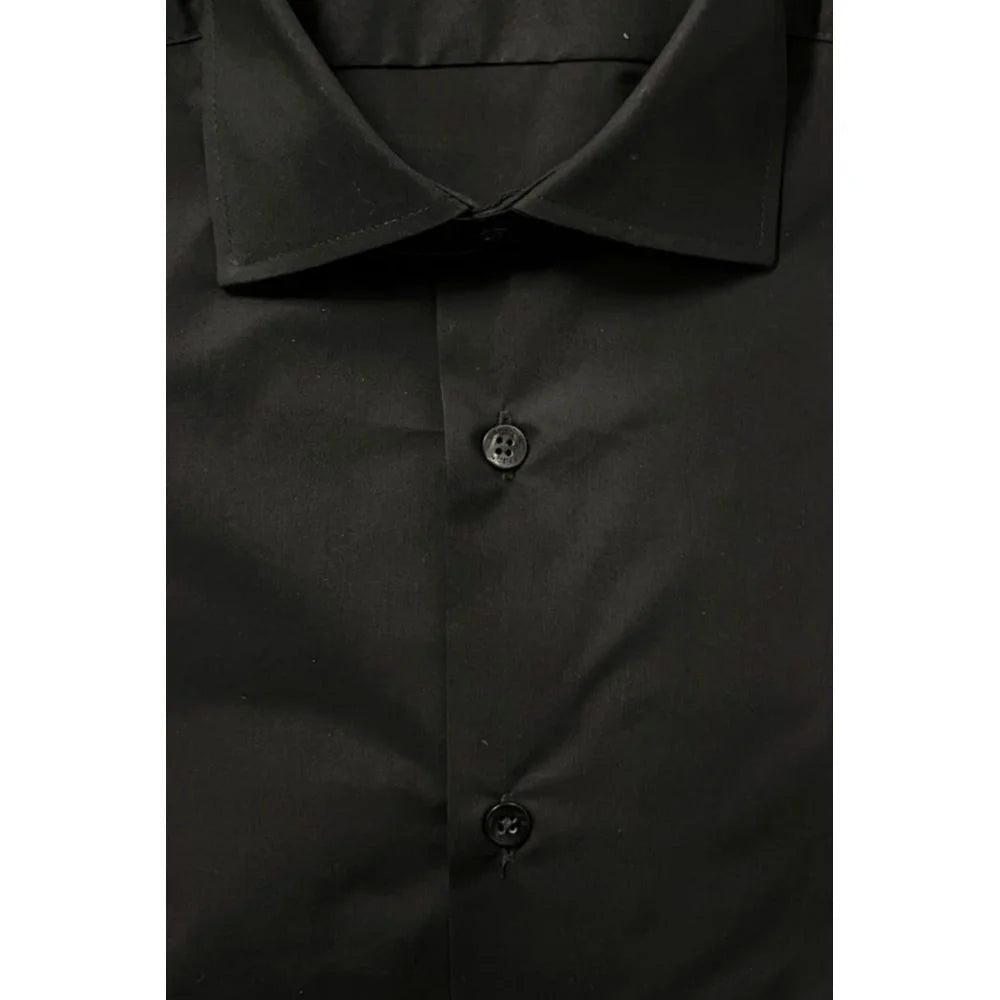 Baldinini Trend Black Cotton Men’s Shirt