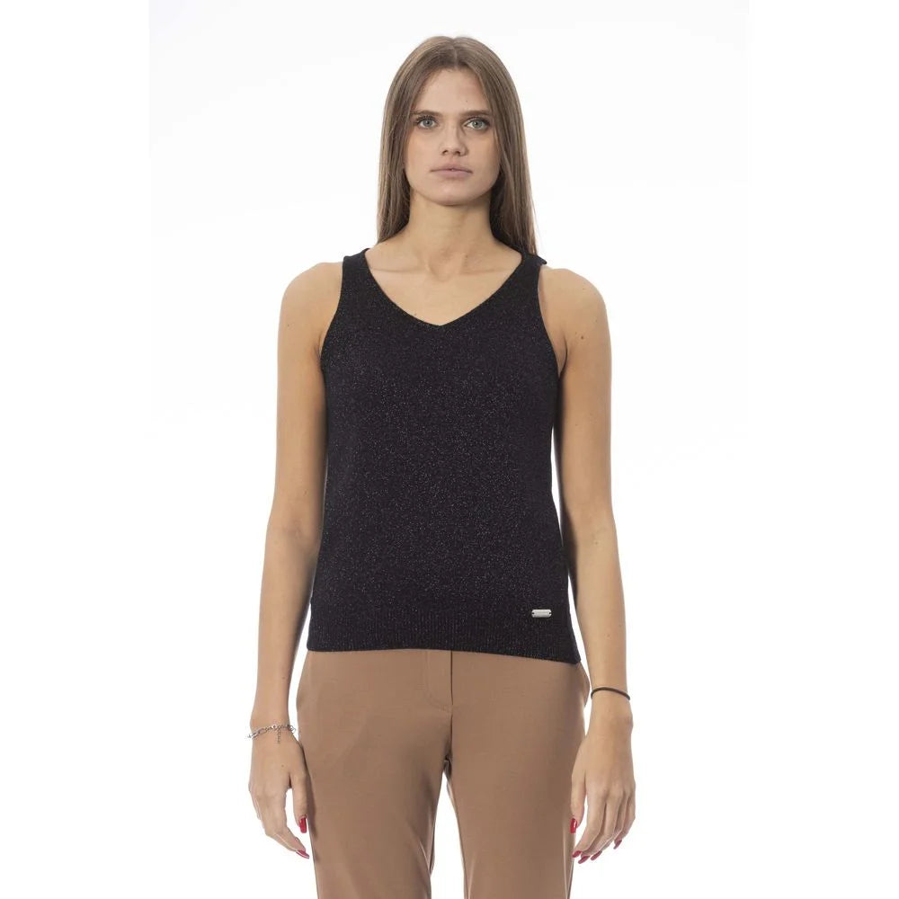 Baldinini Trend Black Fabric Tank Top - M - Tank Tops