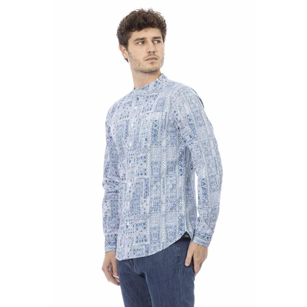 Baldinini Trend Blue Cotton Long Sleeve T-Shirt - M