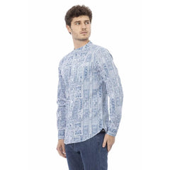 Baldinini Trend Blue Cotton Long Sleeve T-Shirt - M