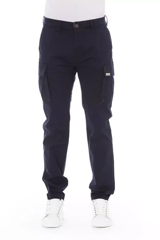 Baldinini Trend Blue Cotton Men Cargo Trouser - W32 - Cargo Pants
