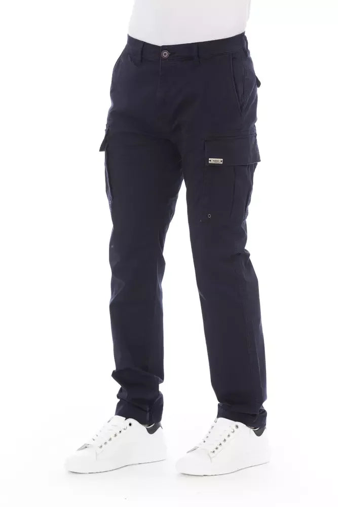 Baldinini Trend Blue Cotton Men Cargo Trouser - W32 - Cargo Pants