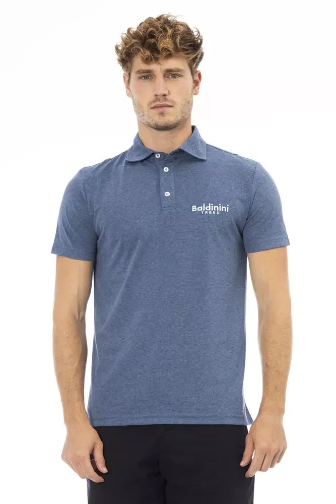 Baldinini Trend Blue Cotton Men Polo Shirt - Polos