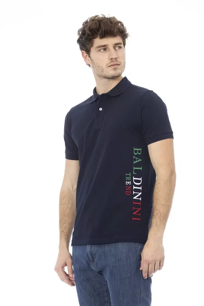 Baldinini Trend Blue Cotton Men Polo Shirt - Polos