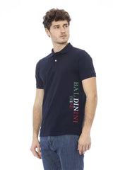 Baldinini Trend Blue Cotton Men Polo Shirt - Polos