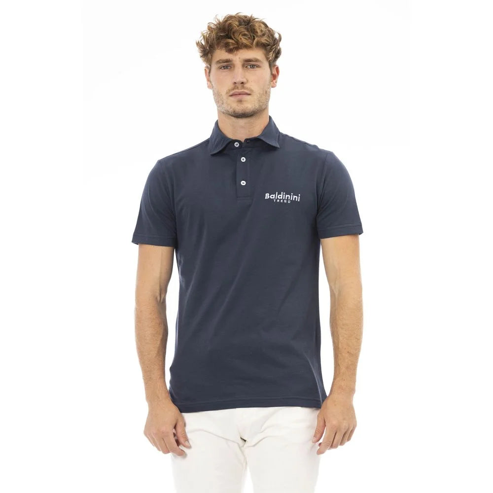 Baldinini Trend Blue Cotton Men Polo Shirt - Polos