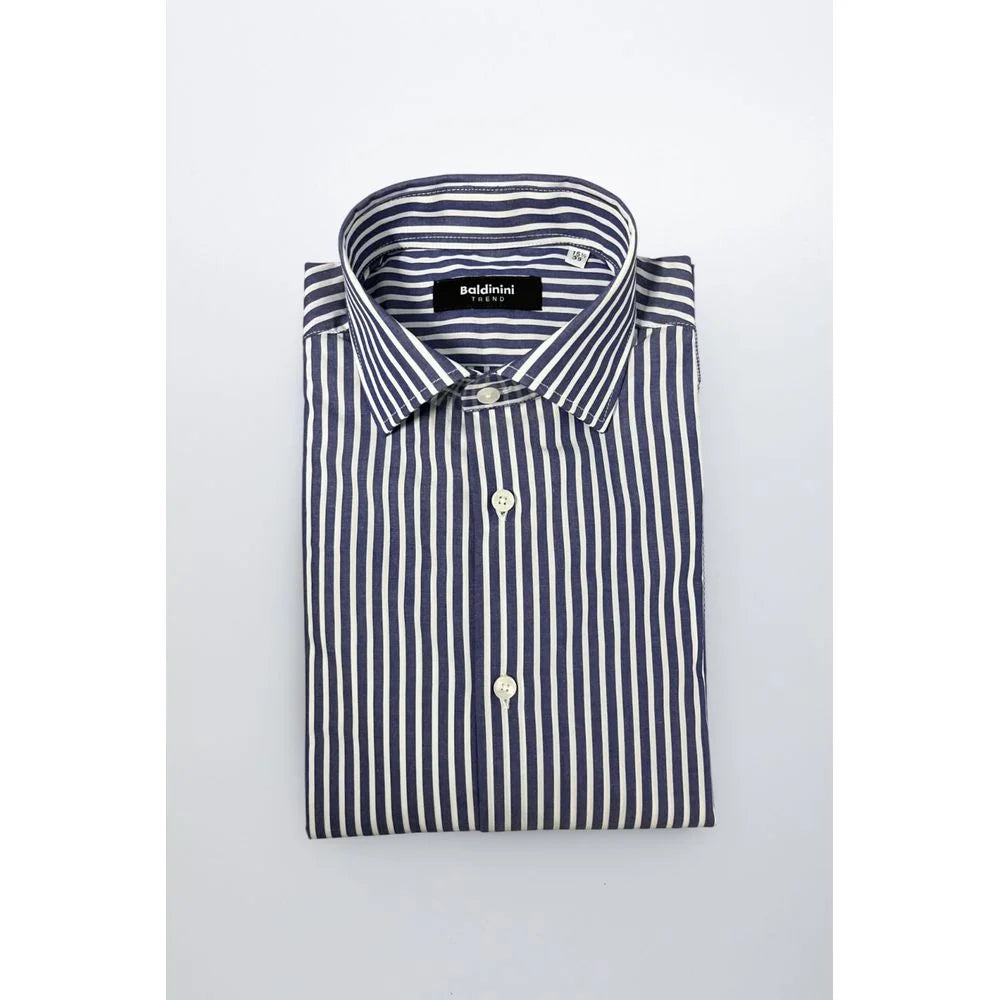 Baldinini Trend Blue Cotton Men Shirt