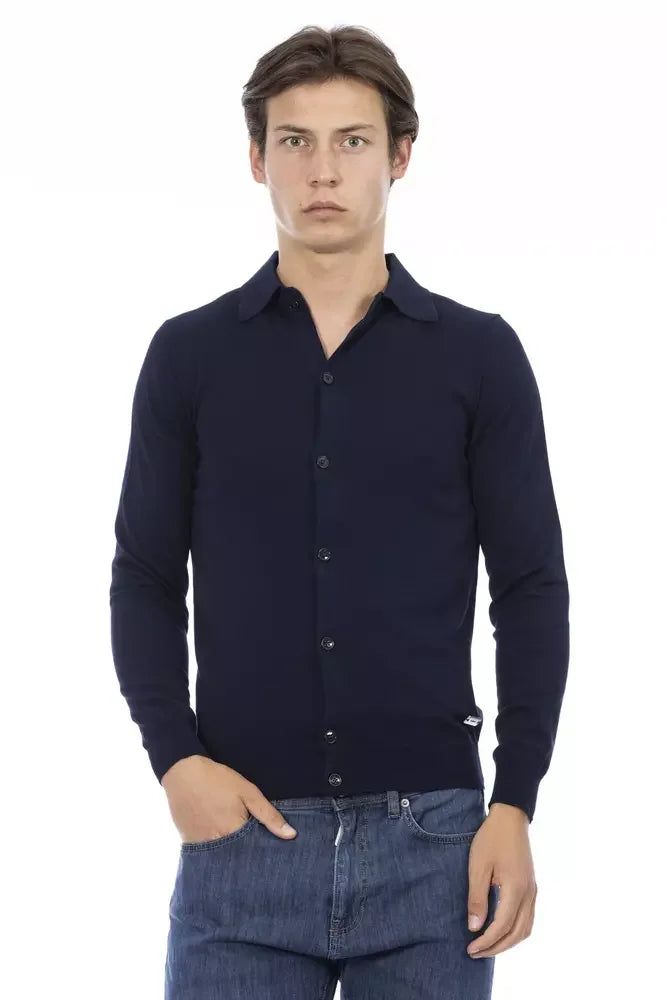Baldinini Trend Blue Cotton Men Shirt - S - Shirts
