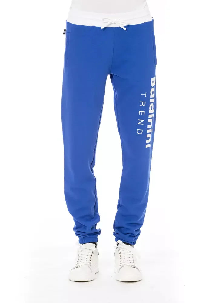 Baldinini Trend Blue Cotton Men Sport Pant - Joggers