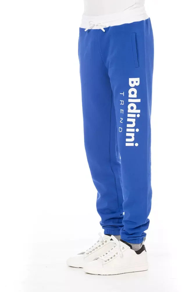 Baldinini Trend Blue Cotton Men Sport Pant - Joggers