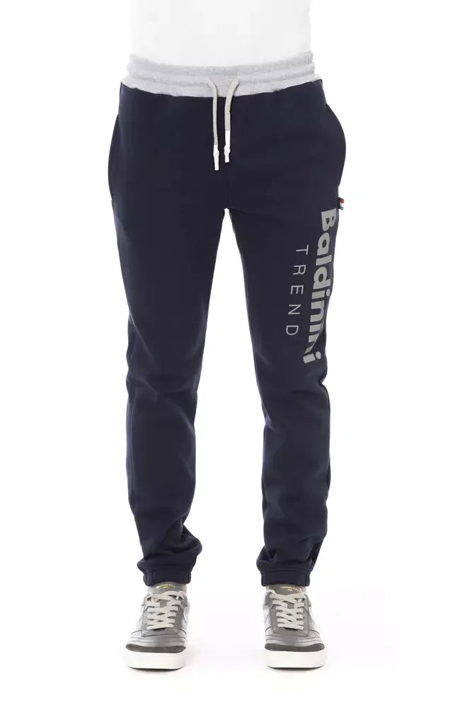 Baldinini Trend Blue Cotton Men Sport Pant - Joggers