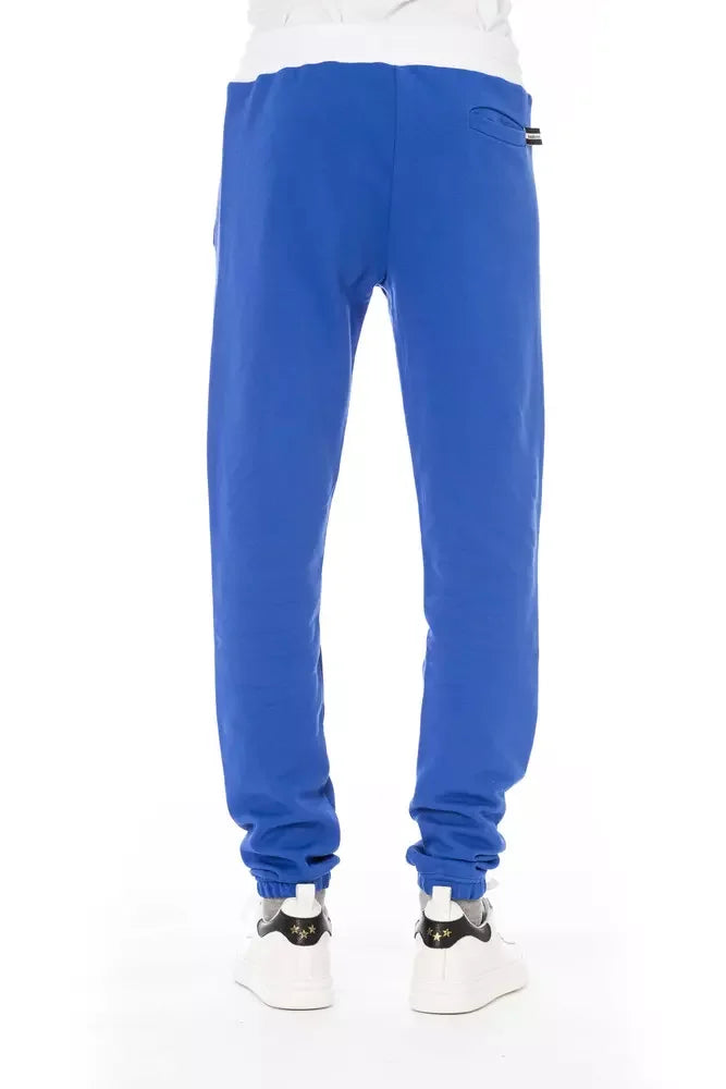Baldinini Trend Blue Cotton Men Sport Pant - Joggers