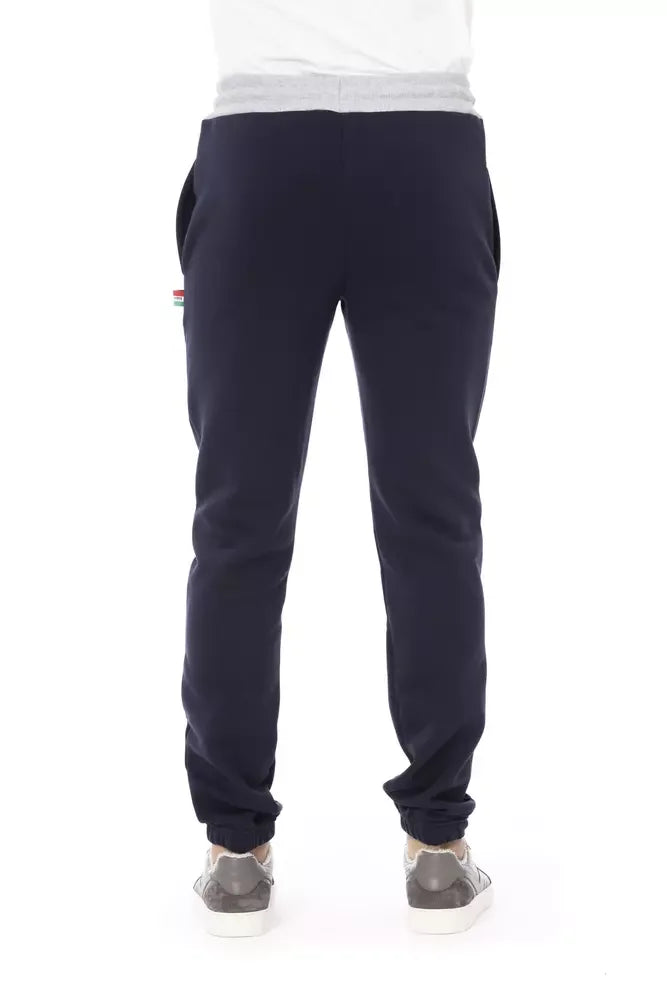 Baldinini Trend Blue Cotton Men Sport Pant - M