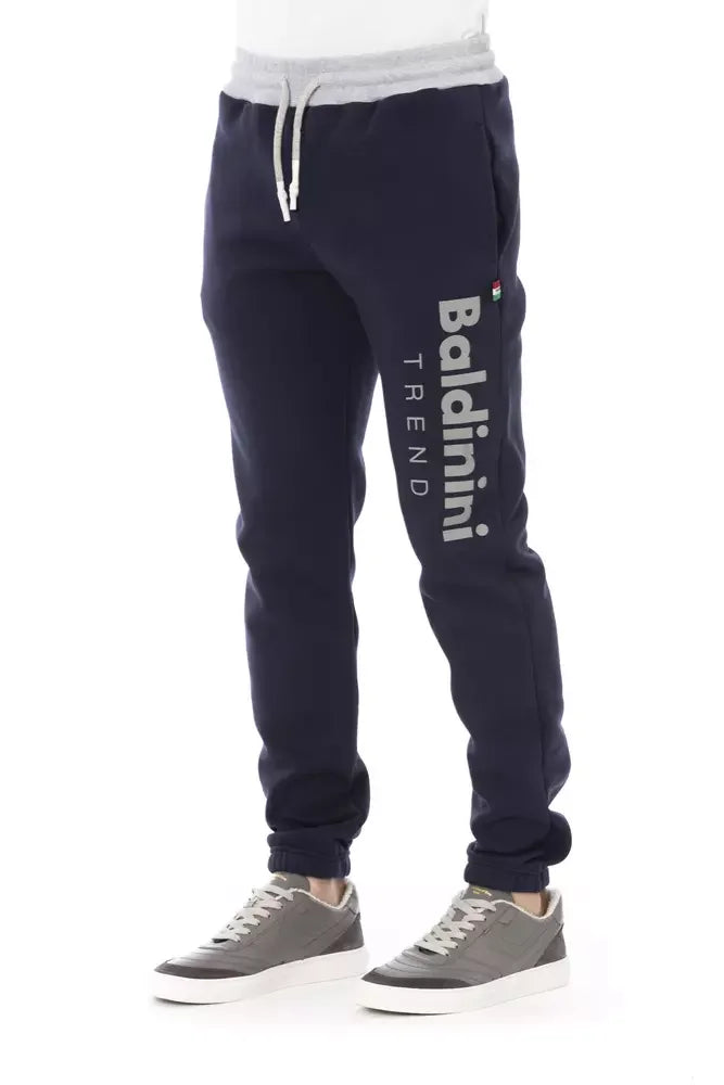 Baldinini Trend Blue Cotton Men Sport Pant - M