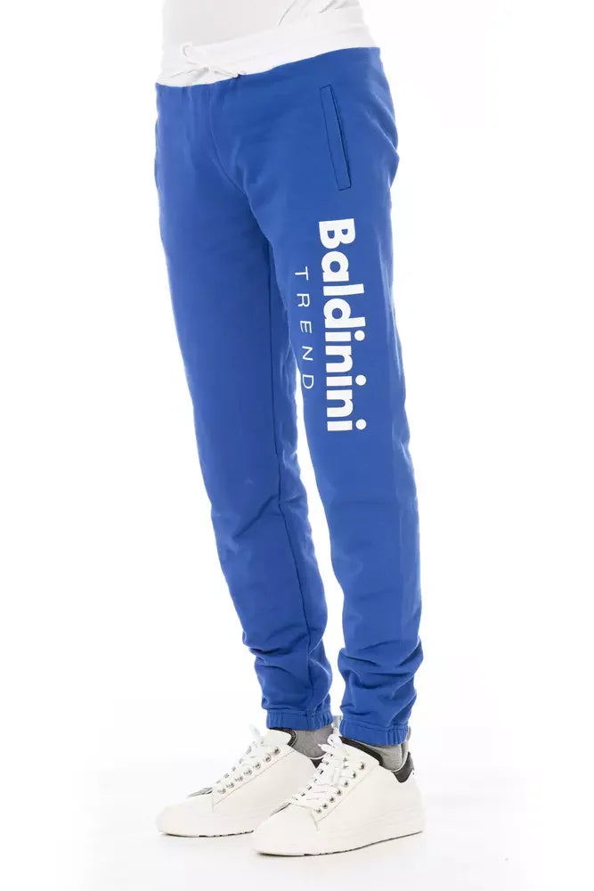 Baldinini Trend Blue Cotton Men Sport Pant - XXL - Joggers