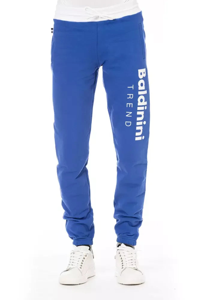 Baldinini Trend Blue Cotton Men Sport Pant - XXL - Joggers
