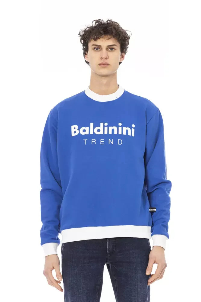 Baldinini Trend Blue Cotton Men Sweater - Sweatshirts