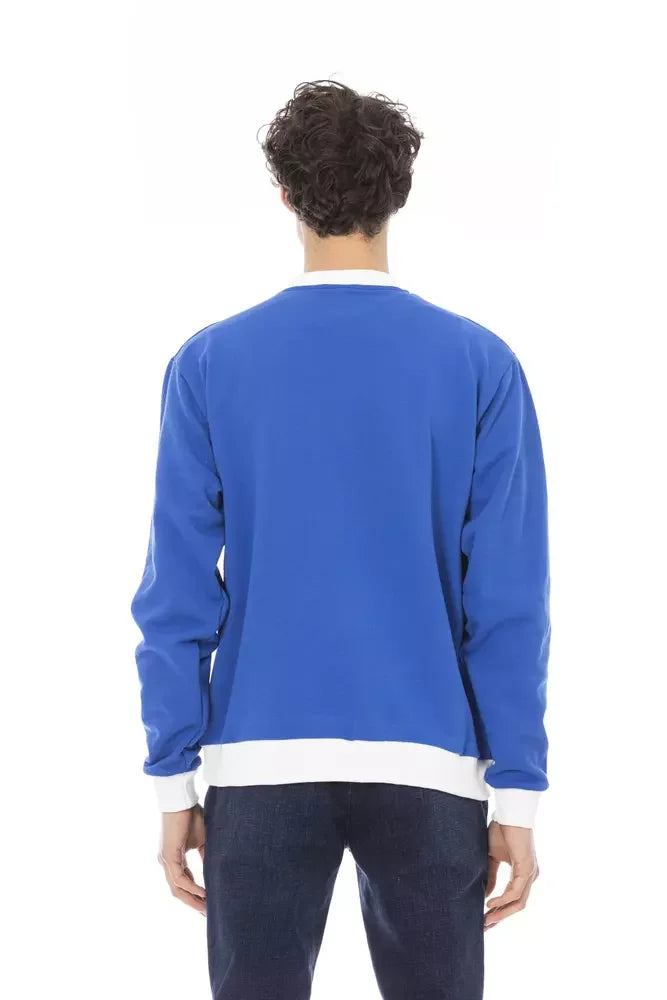 Baldinini Trend Blue Cotton Men Sweater - Sweatshirts