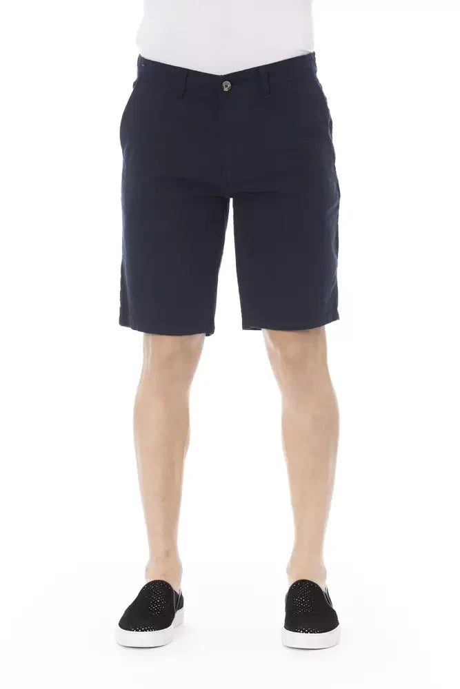 Baldinini Trend Blue Cotton Men’s Bermuda Short - IT44 | XS - Bermudas