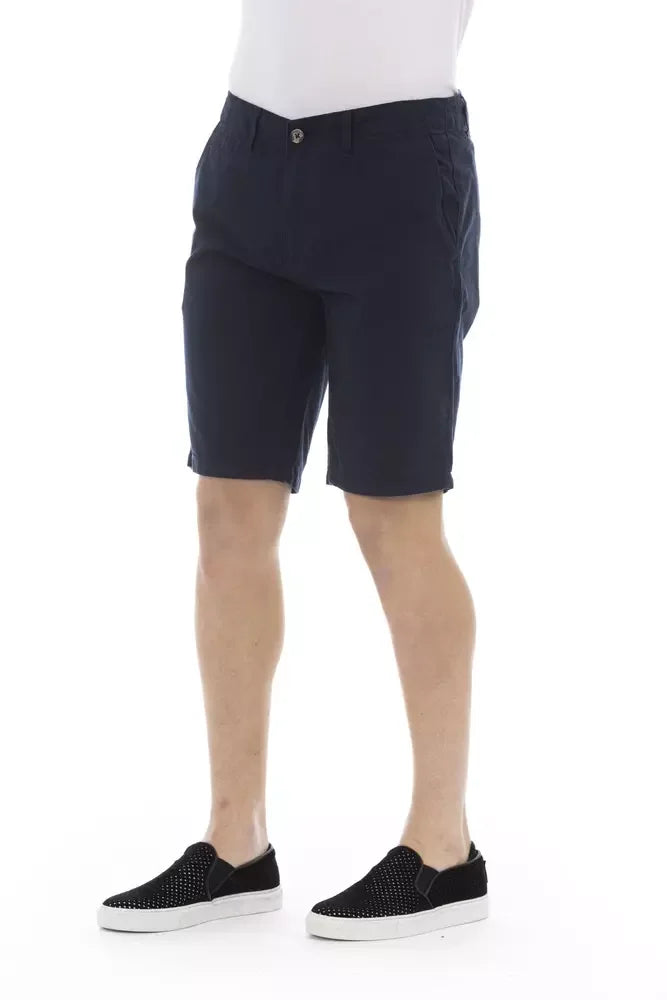 Baldinini Trend Blue Cotton Men’s Bermuda Short - IT44 | XS - Bermudas