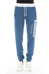 Baldinini Trend Blue Cotton Men’s Sport Pant - Joggers