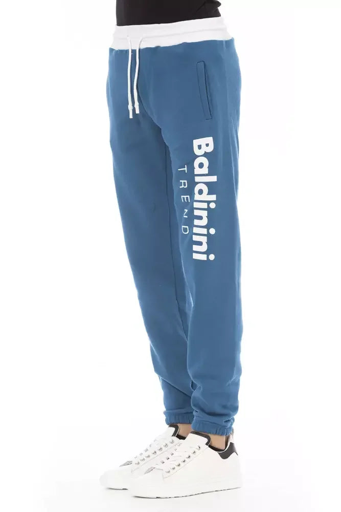 Baldinini Trend Blue Cotton Men’s Sport Pant - Joggers